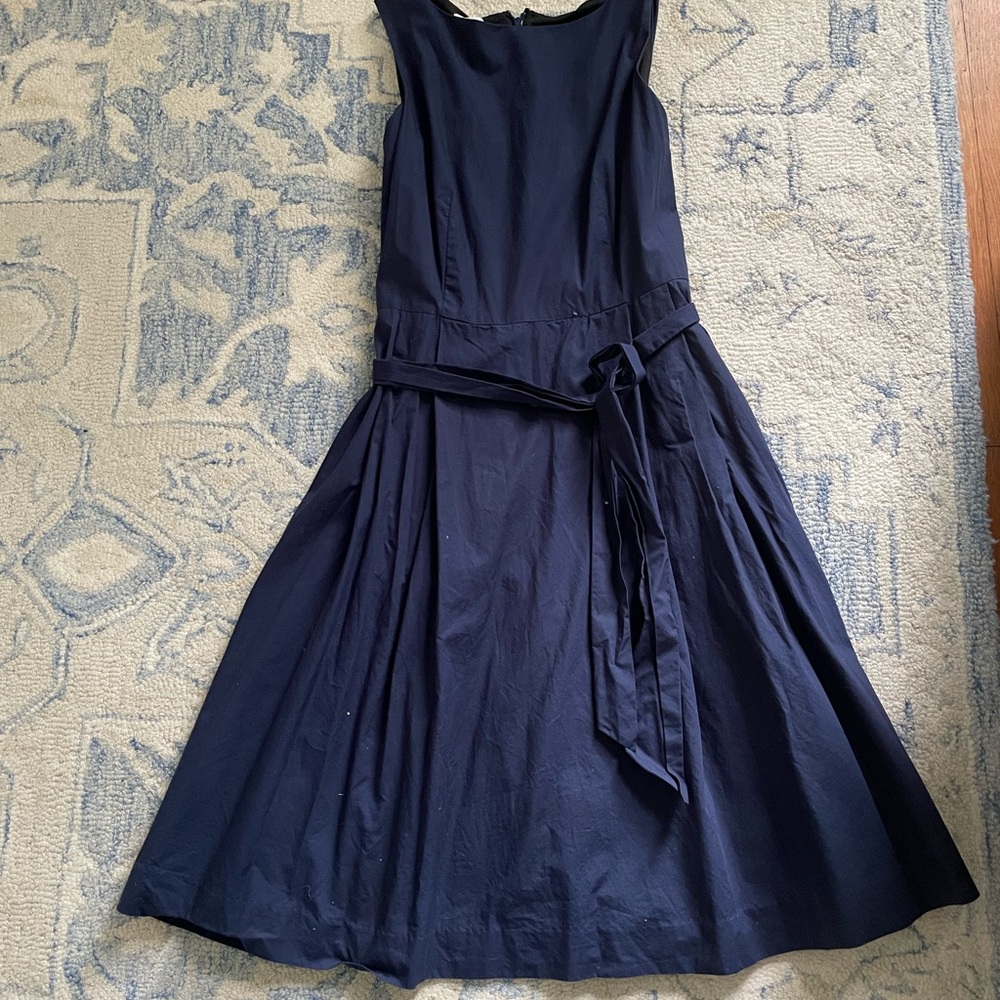 L.L. Bean Blue Sleeveless Scoop Neck Sundress for Wedding Guests